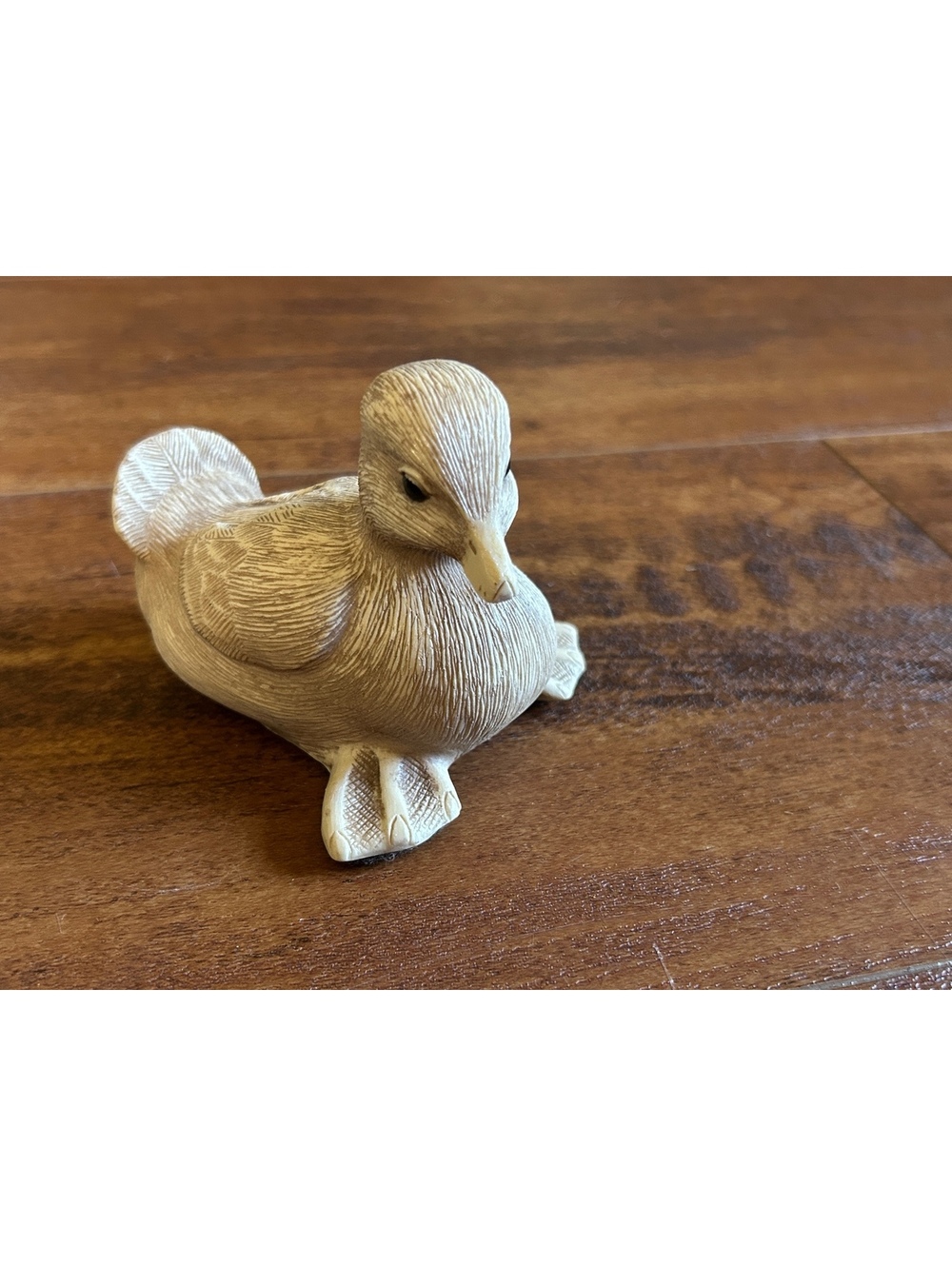 Carved Duck Figurine with Felt Bottom